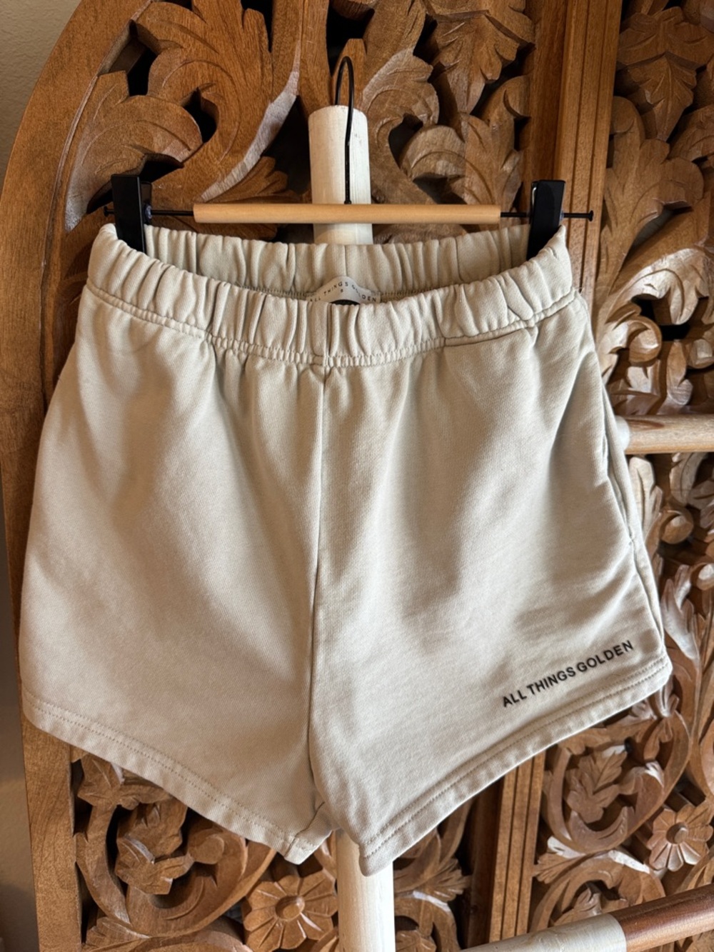 All Things Golden Women's Cream Athletic Lounge Shorts
